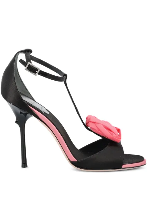 Roger Vivier 100mm rose-embellished t-bar sandals