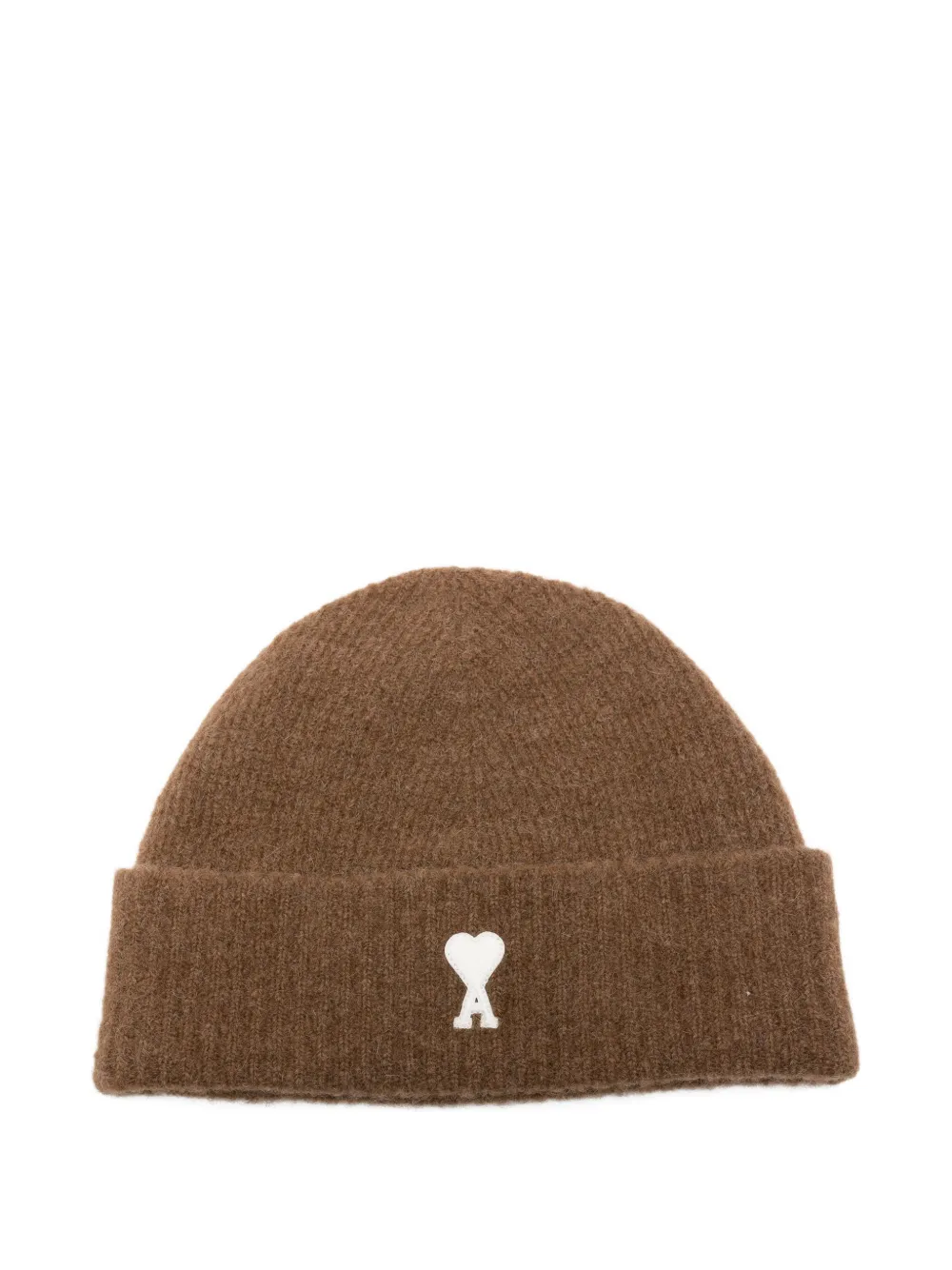 Ami Alexandre Mattiussi Ami De Coeur Appliqué Beanie In Neutral