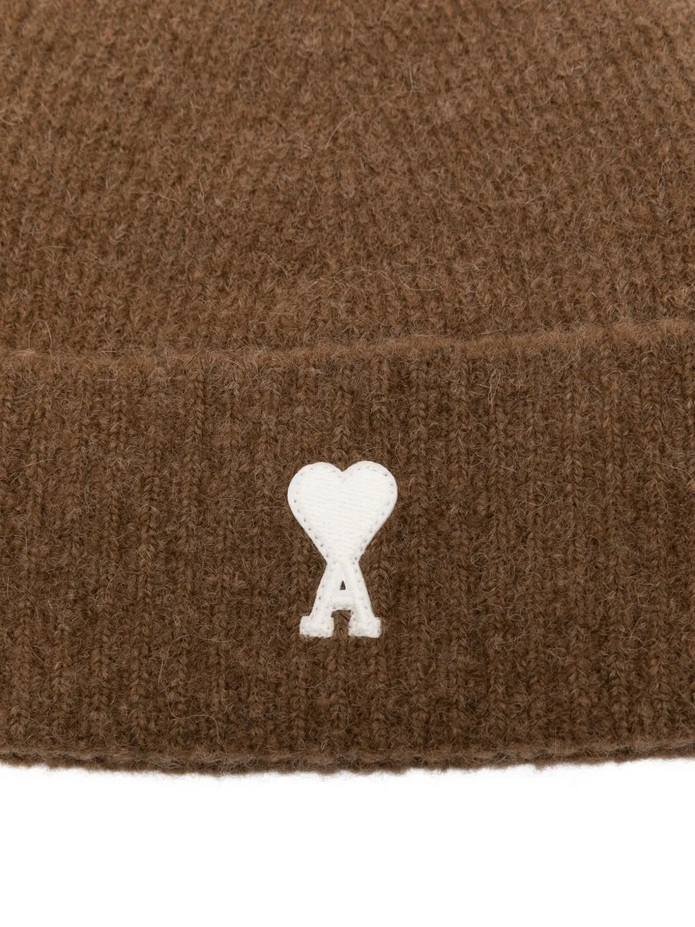 Ami Alexandre Mattiussi Ami De Coeur Appliqué Beanie In Neutral