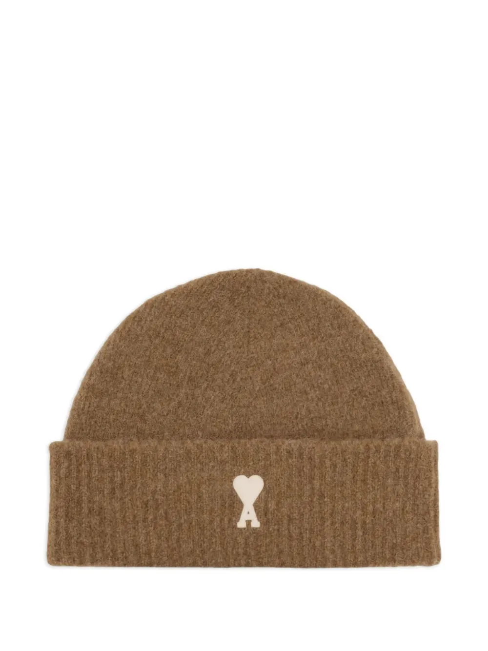 AMI Paris Ami de Coeur Beanie mit Applikation | Braun | Image 1
