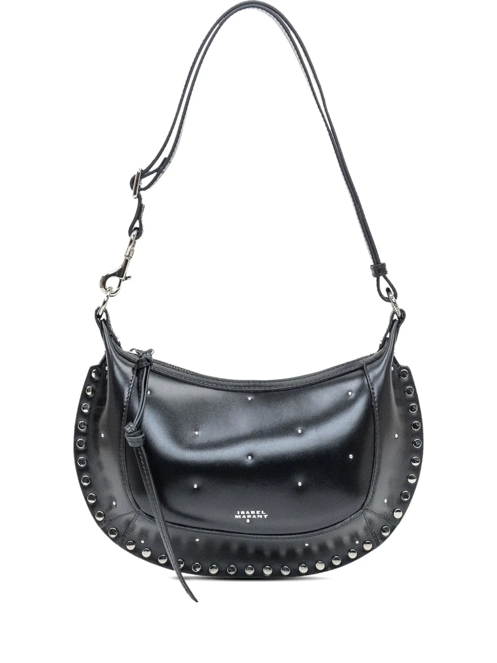 Isabel Marant Oskan Moon Leather Shoulder Bag In Gray