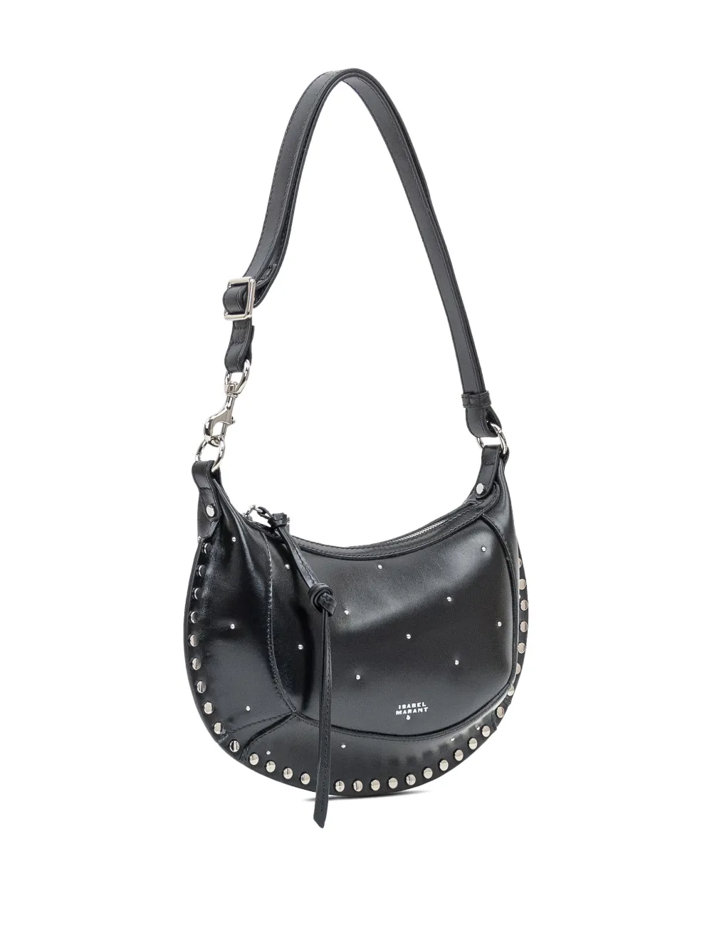 Isabel Marant Oskan Moon Leather Shoulder Bag In Gray