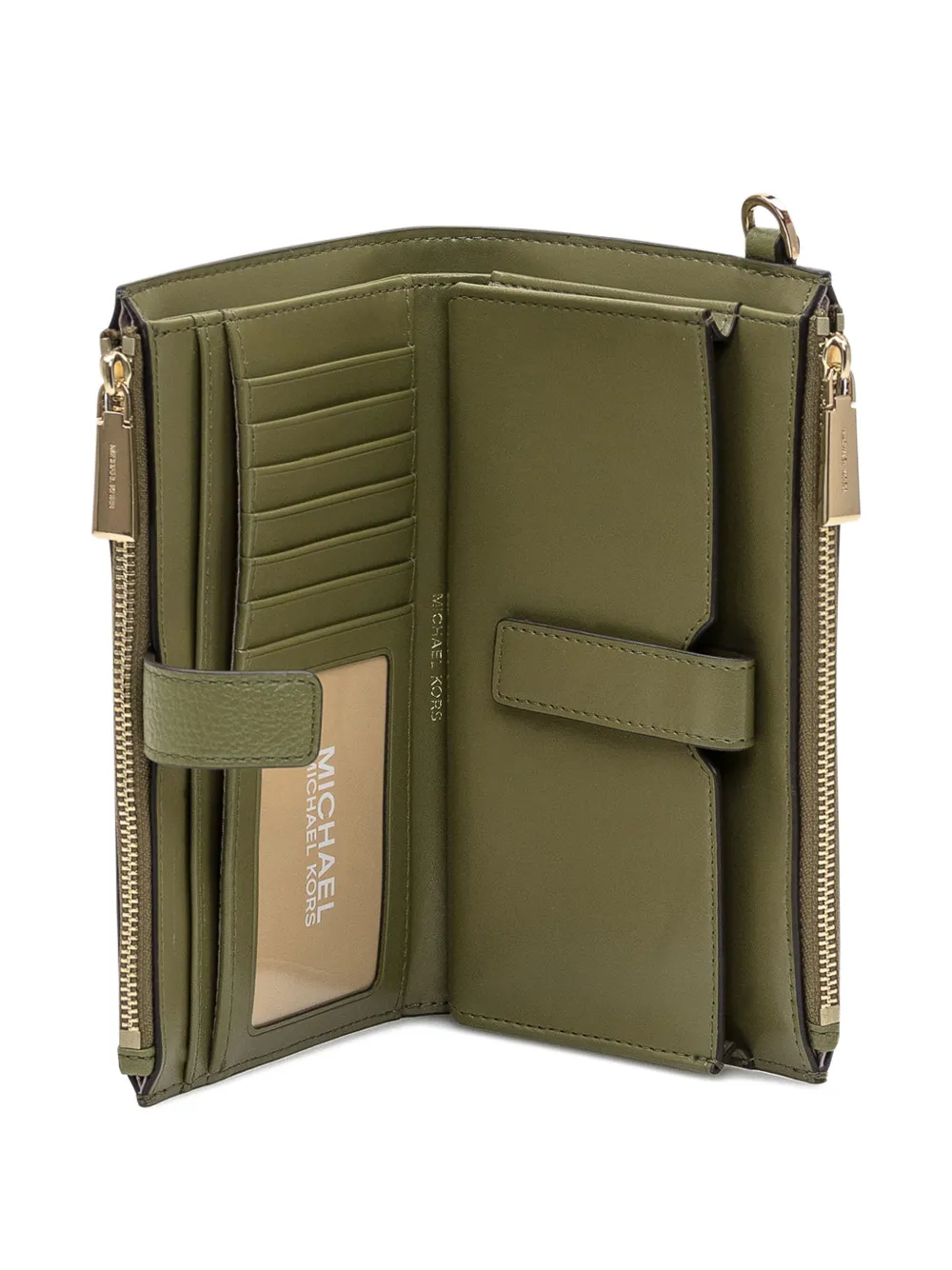 Michael Michael Kors Zip Wristlet Wallet In Green