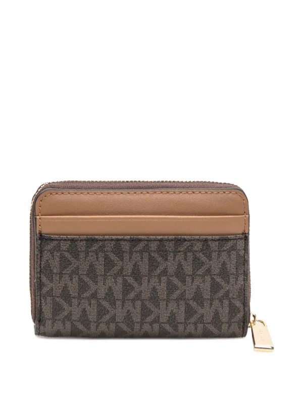 Michael Kors Brown and Tan Monogram Wallet Michael Kors Brown and Tan Jet Set Bag Wallet with Signature  main image 2