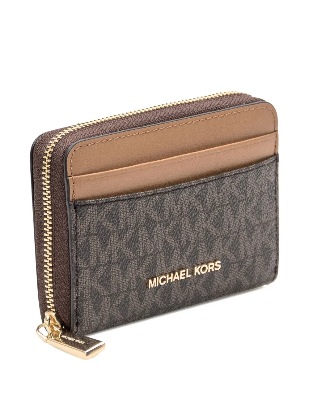 Michael Kors Portemonnee met rits en monogram Bruin