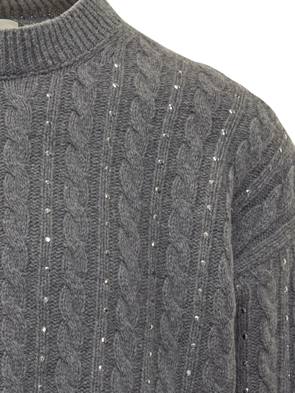 A Paper Kid Kabelgebreide trui Grijs