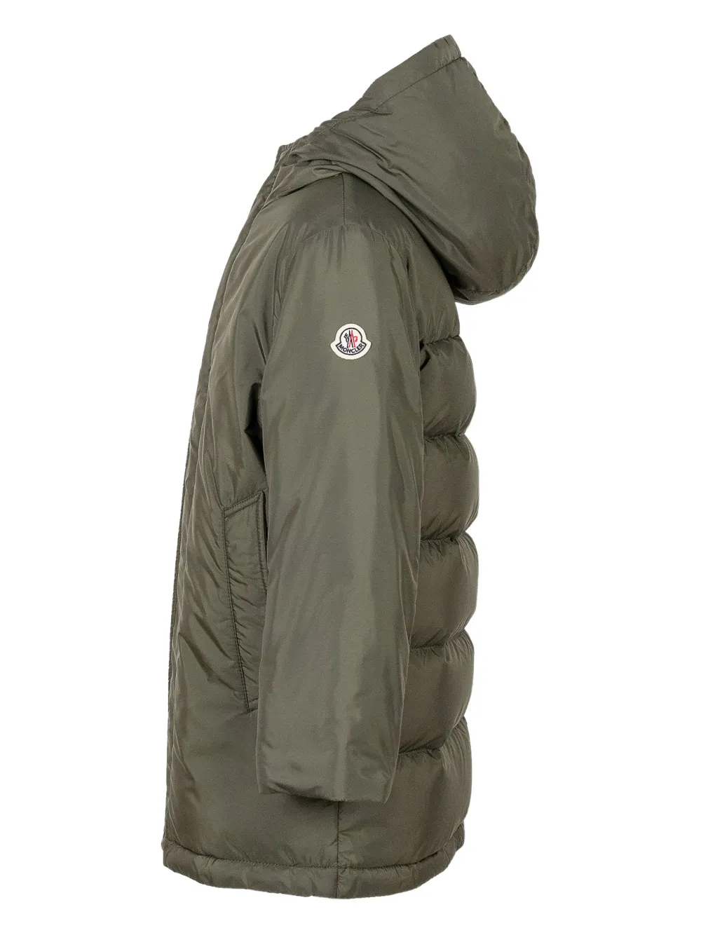 Moncler Enfant Gesunder lange parka met capuchon Groen