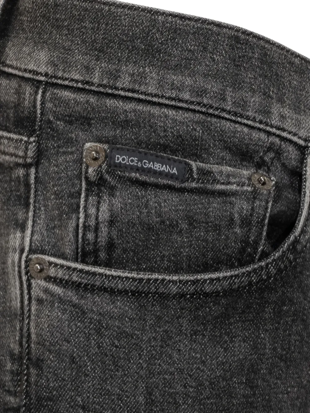 Dolce & Gabbana Jeans met metalen plakkaat Grijs