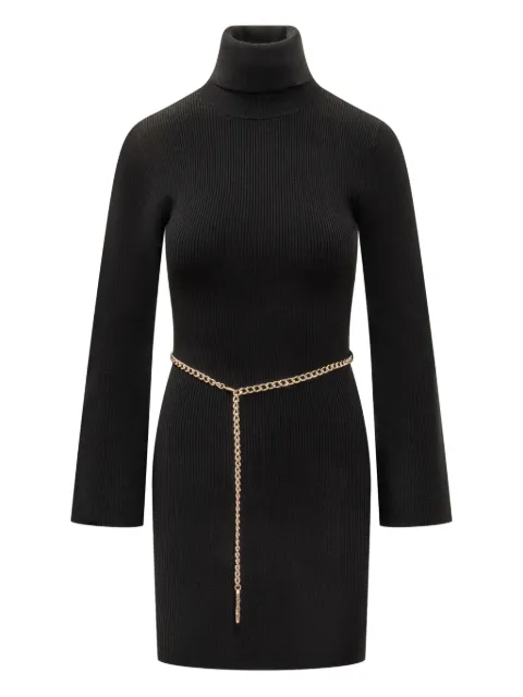 Michael Michael Kors ribbed turtleneck chain-belt mini dress