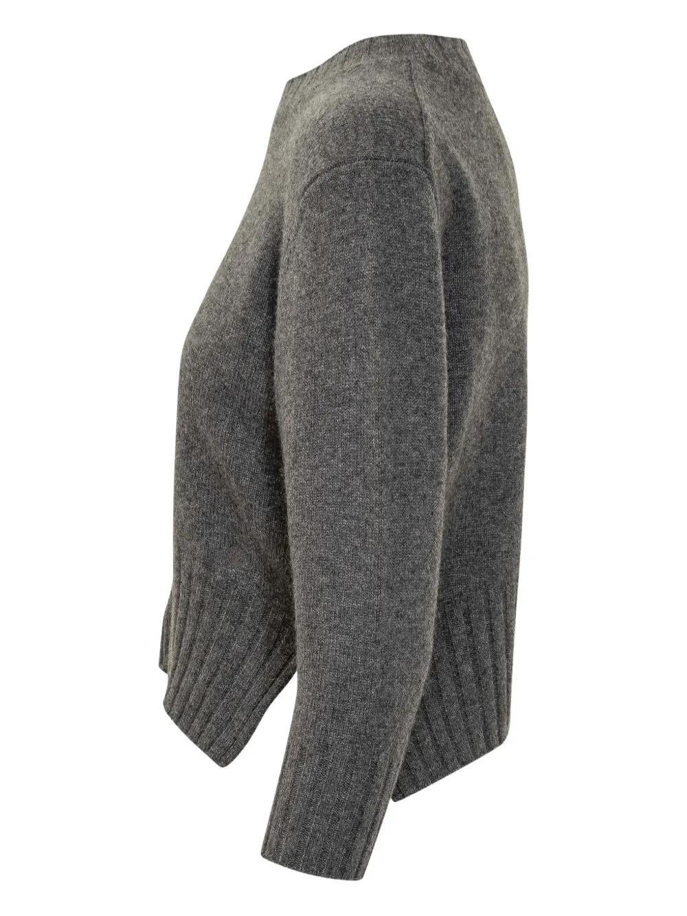 Loulou De Saison Mora Lds Kaschmirpullover Mit Geripptem Saum In Gray