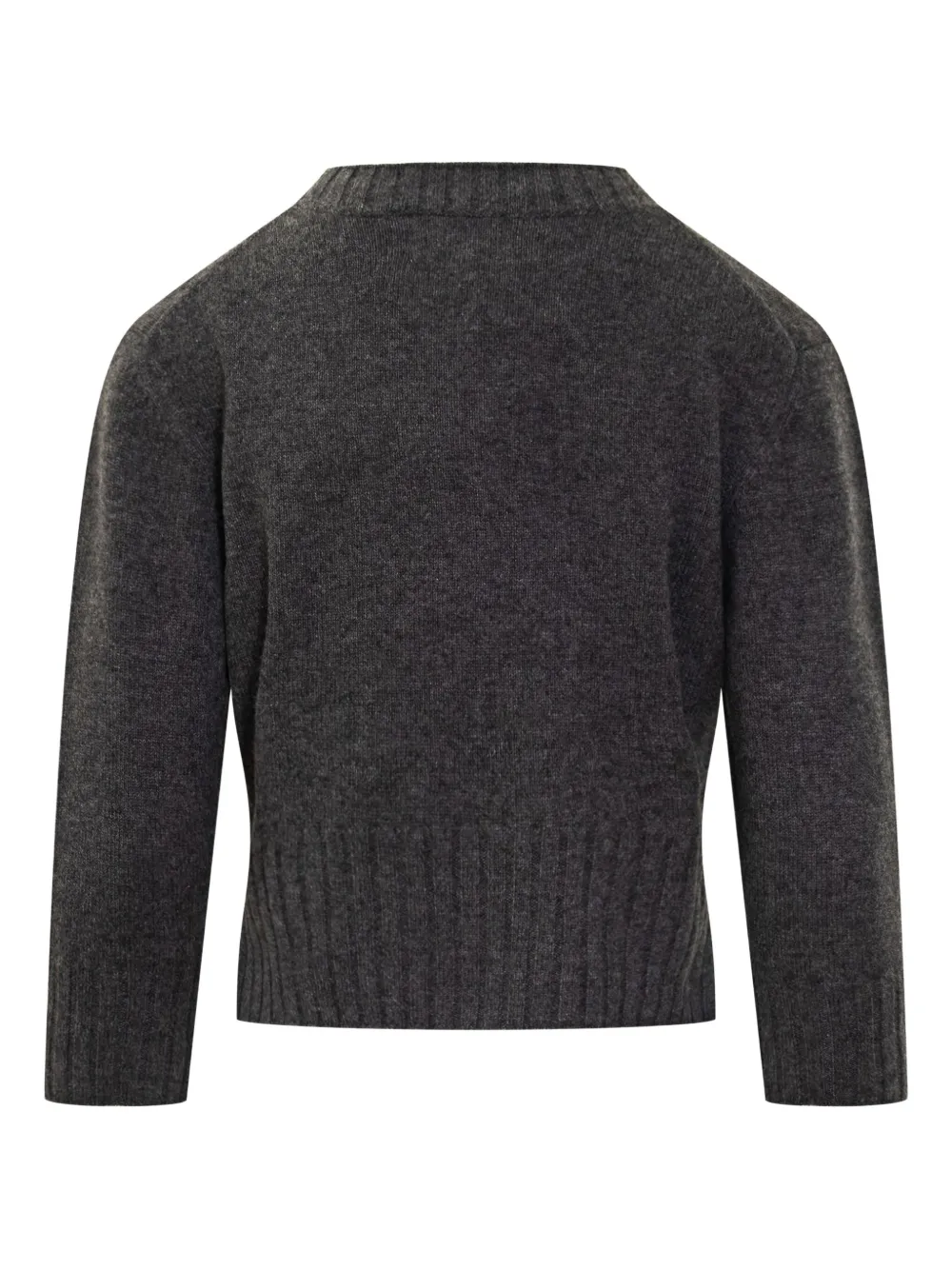 Loulou De Saison Mora Lds Kaschmirpullover Mit Geripptem Saum In Gray