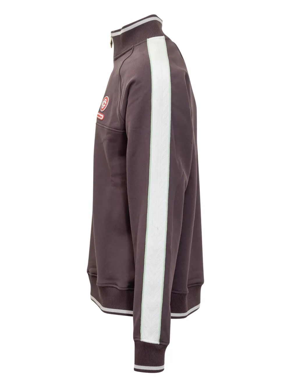 Casablanca Bordeaux Sweatshirt With Half Zip And Logo In Brown