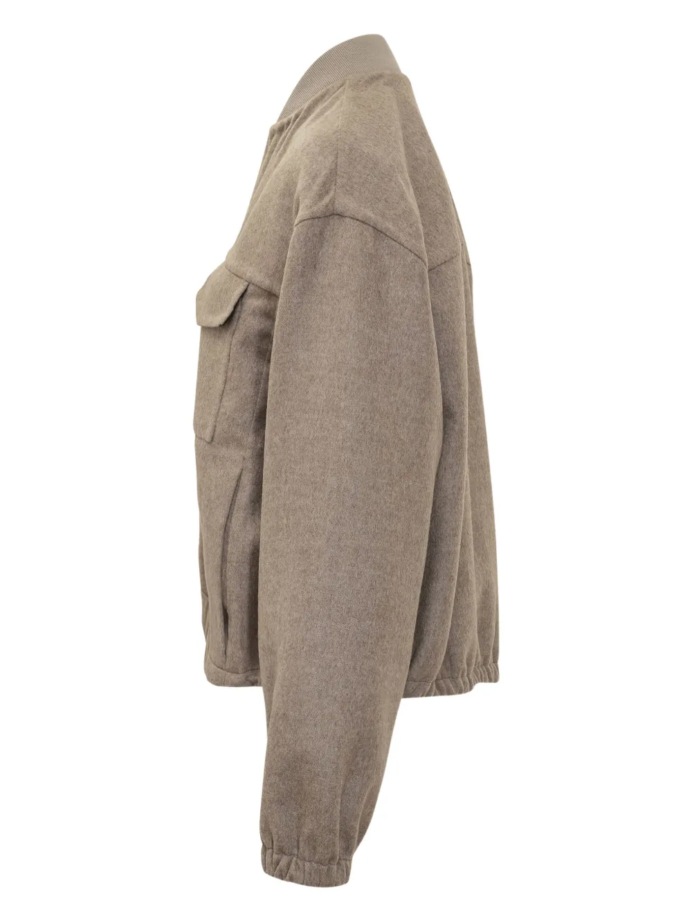 Brunello Cucinelli Virgin Wool Bomber Jacket In Brown