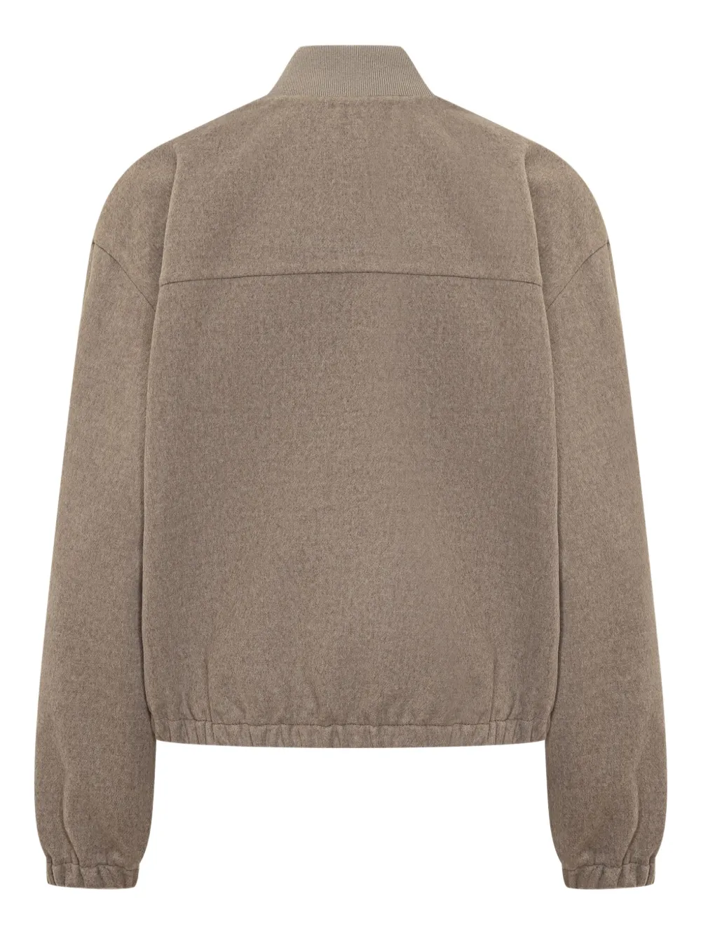 Brunello Cucinelli Virgin Wool Bomber Jacket In Brown