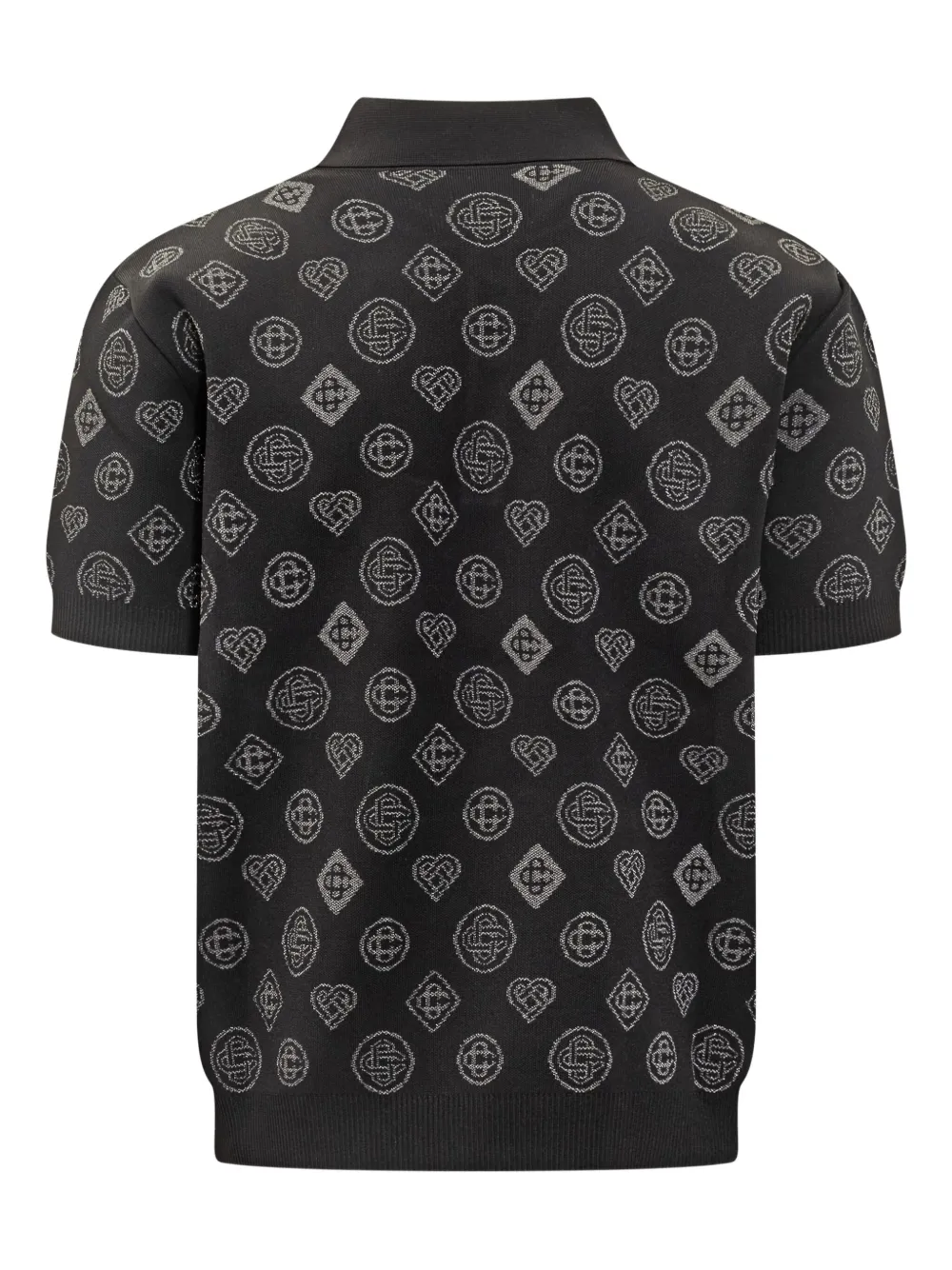 Casablanca Poloshirt met jacquard - Zwart