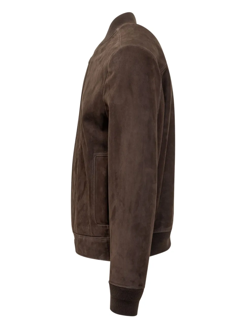 Salvatore Santoro Suede Leather Bomber Jacket In Brown