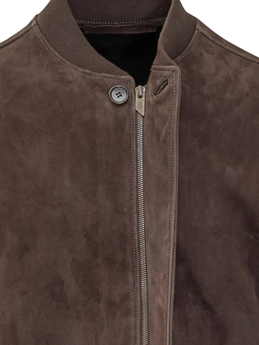 Salvatore Santoro Suede Leather Bomber Jacket In Brown