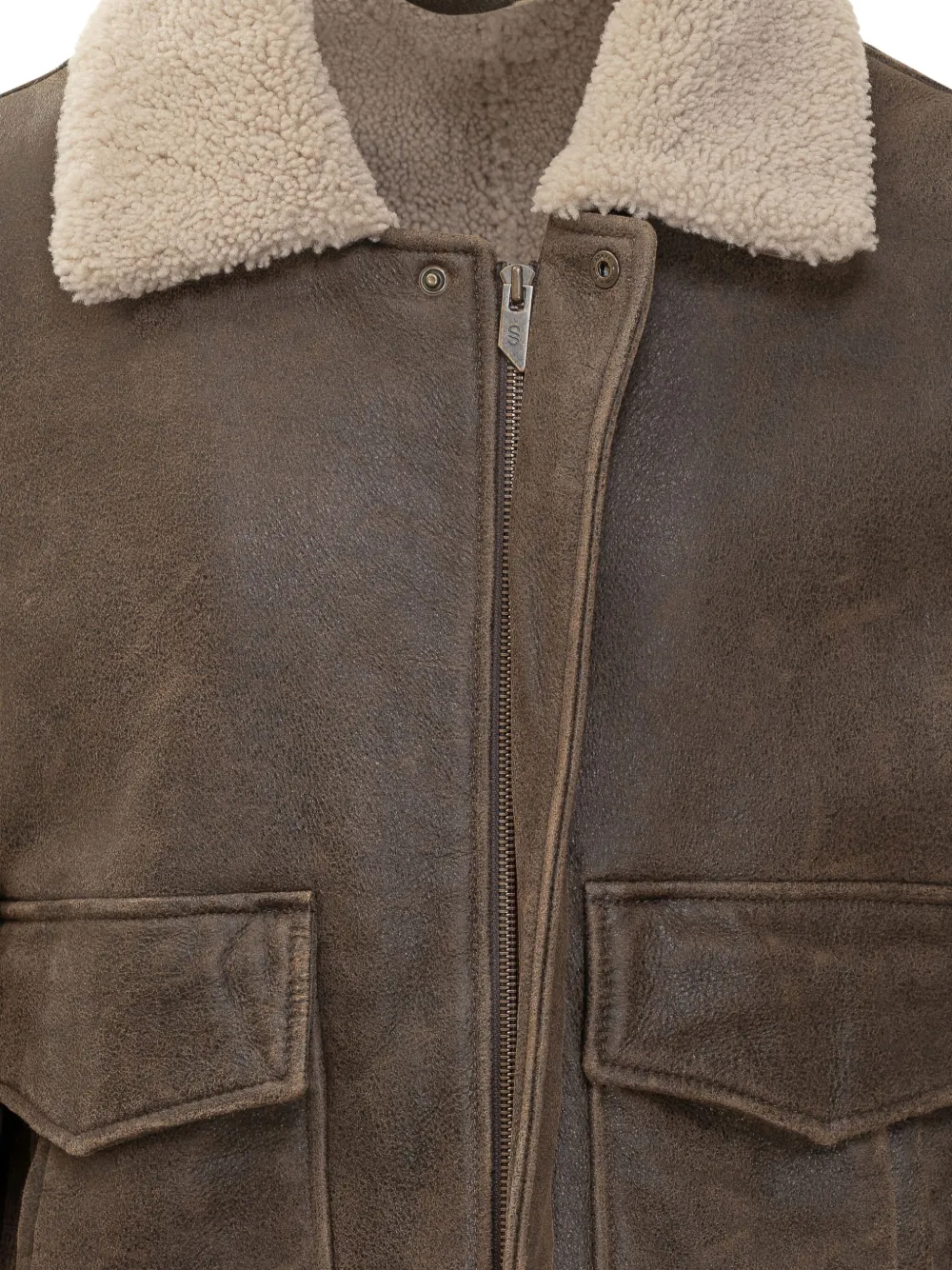 Salvatore Santoro Shearling-collar Leather Jacket In Brown