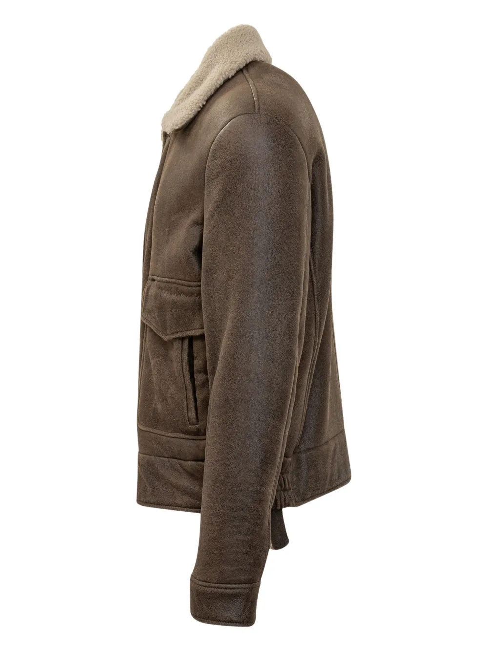 Salvatore Santoro Shearling-collar Leather Jacket In Brown