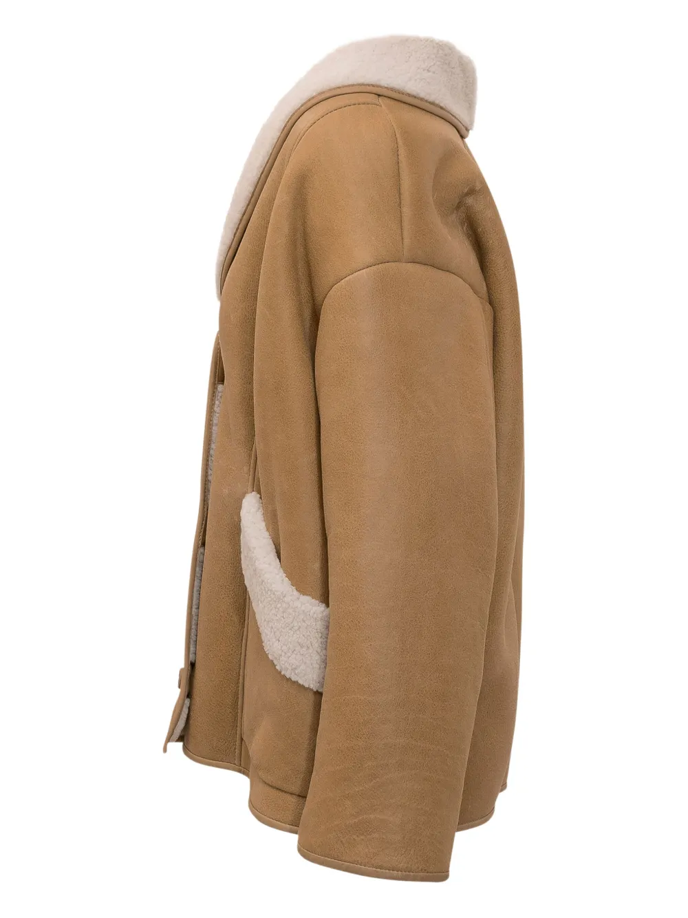 Salvatore Santoro Sheepskin Panelled Coat In Brown