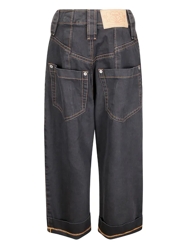 Vaquera Baby Topstitch Jeans | Black | FARFETCH JO