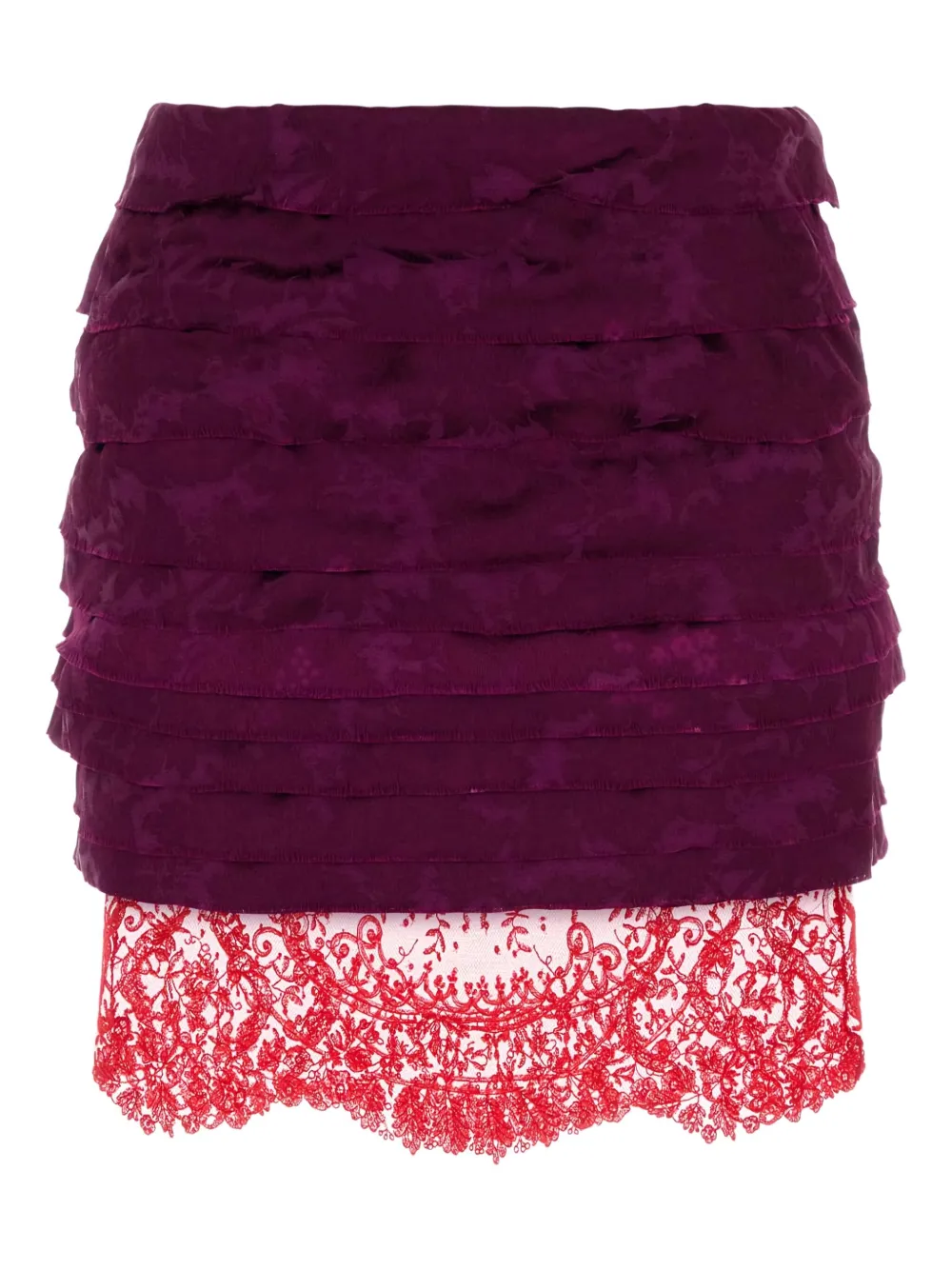 Saint Laurent Gerüschter Jacquard-Rock - Violett