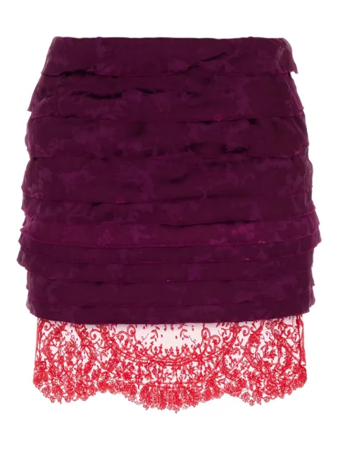 Saint Laurent jacquard ruffled skirt