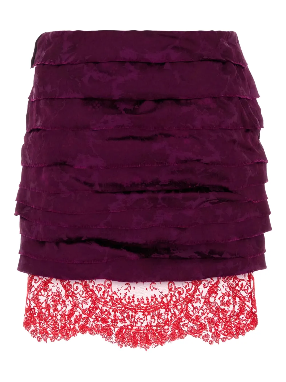 Saint Laurent Rok met ruches en jacquard Paars
