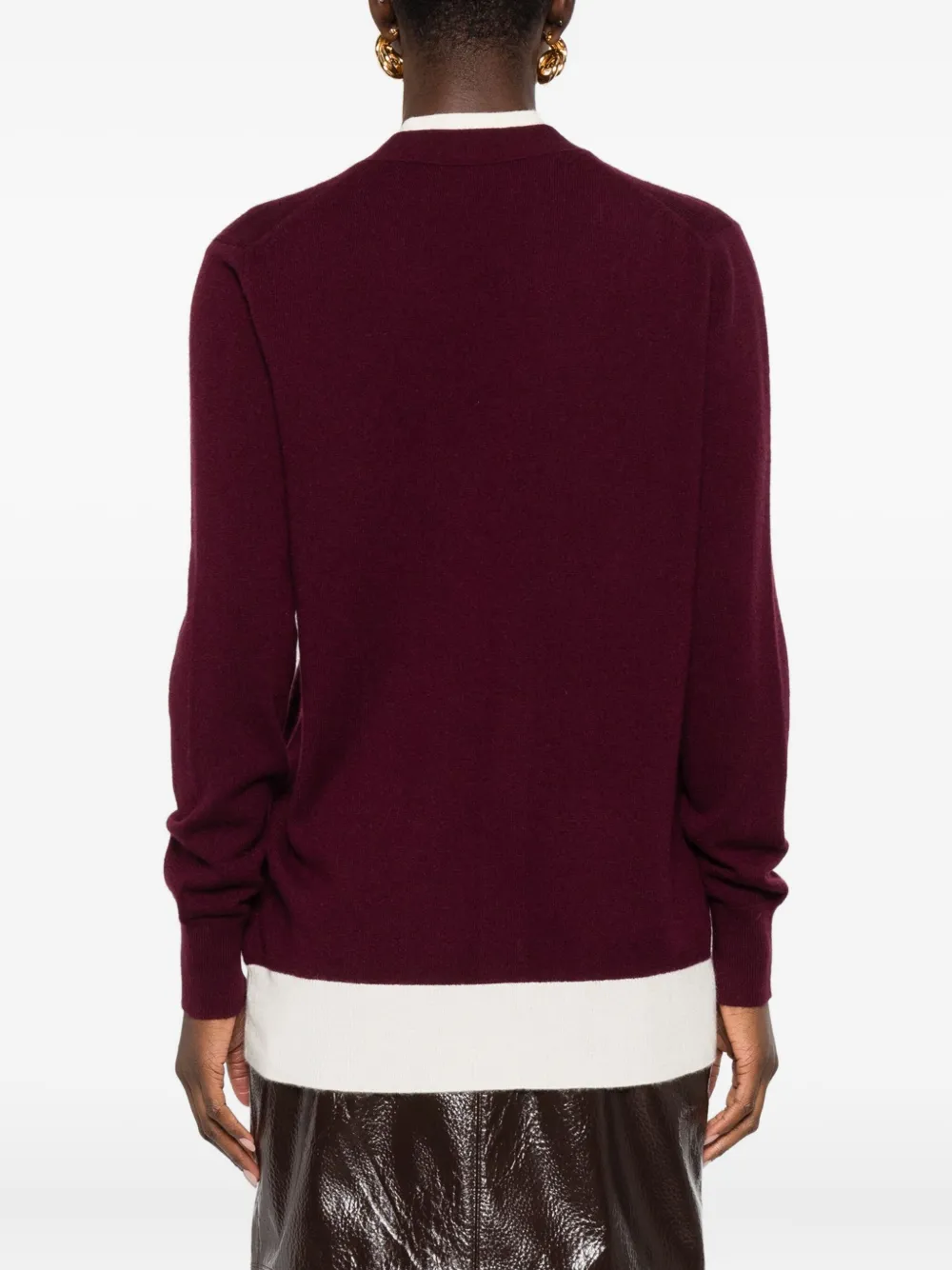 Alpha Studio Contrast-trim Cardigan In Brown