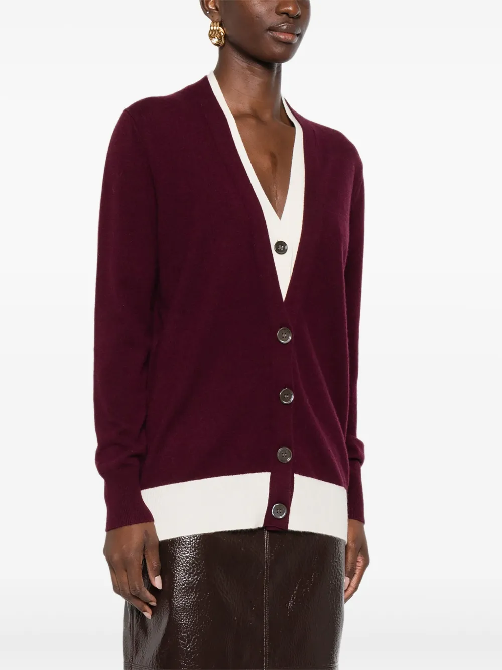 ALPHA STUDIO Vest met contrasterende afwerking Rood