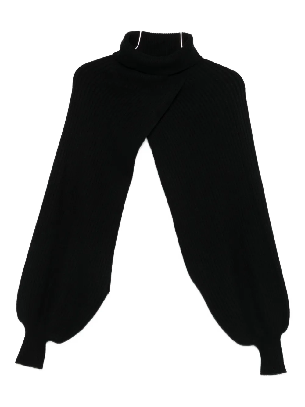 Alpha Studio Roll-neck Knitted Cape In Black