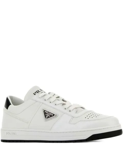 Prada leather logo-plaque sneakers
