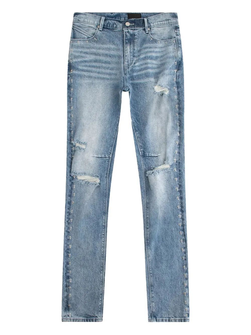 Rta Distressed Bootcut Jeans In Multi