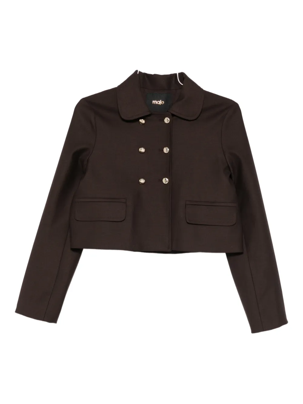 Maje double-breasted flap-pocket jacket - Marrone