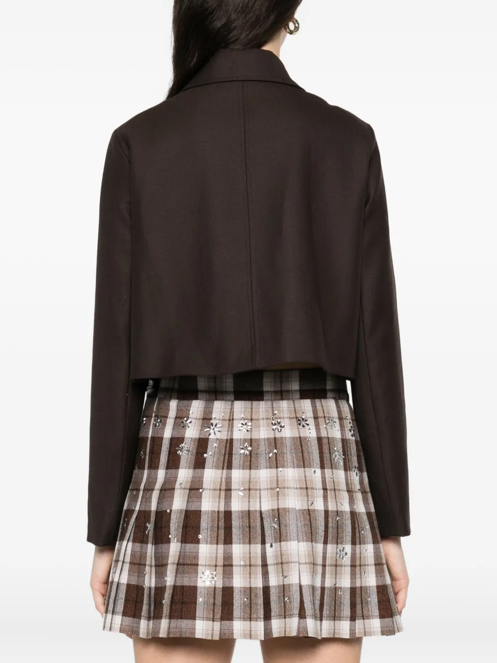 Maje Jack met dubbele rij knopen en klepzak Bruin