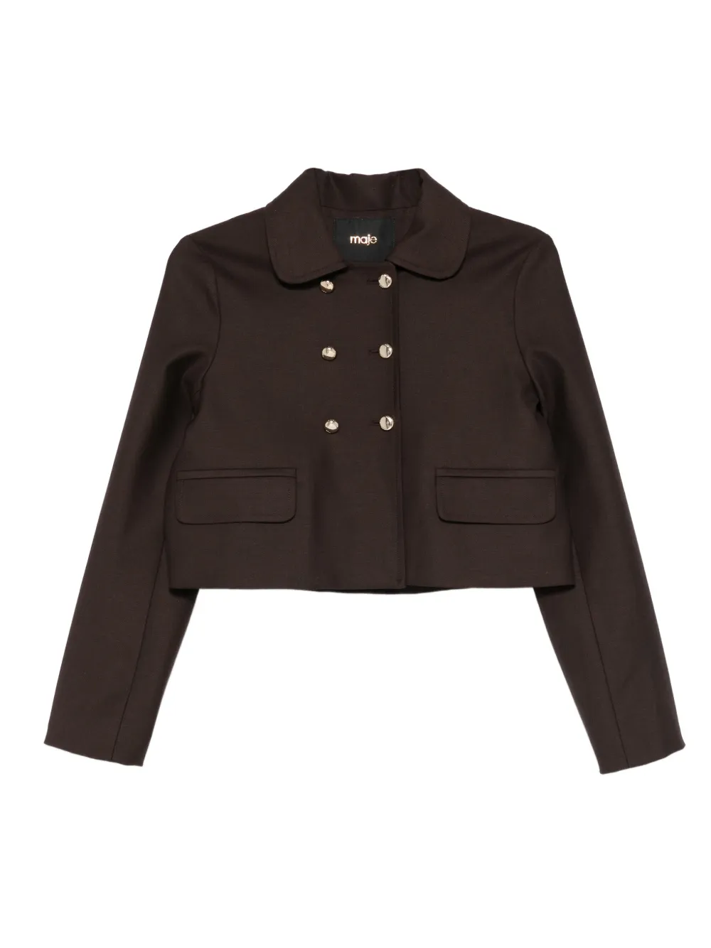 Maje double-breasted flap-pocket jacket | Brown | Image 1