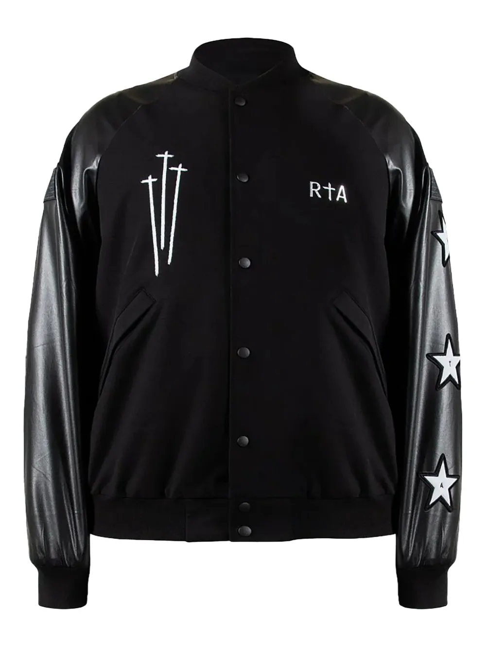 Rta Atticus Varsity Jacket In Black