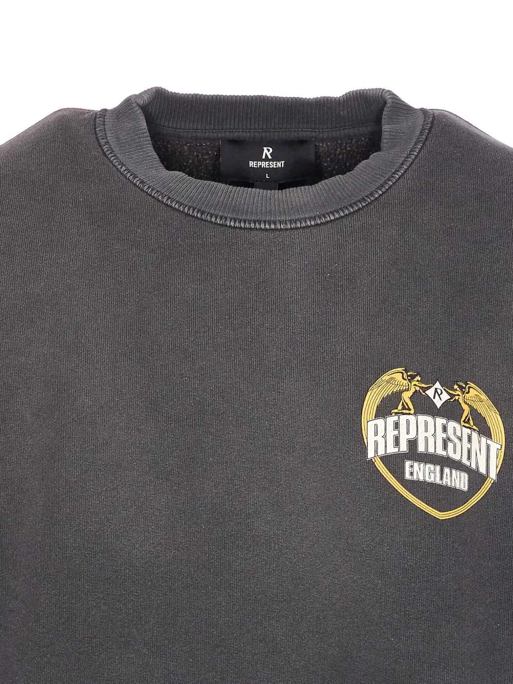 Represent Graphic Crewneck Sweater Long Sleeves In Black