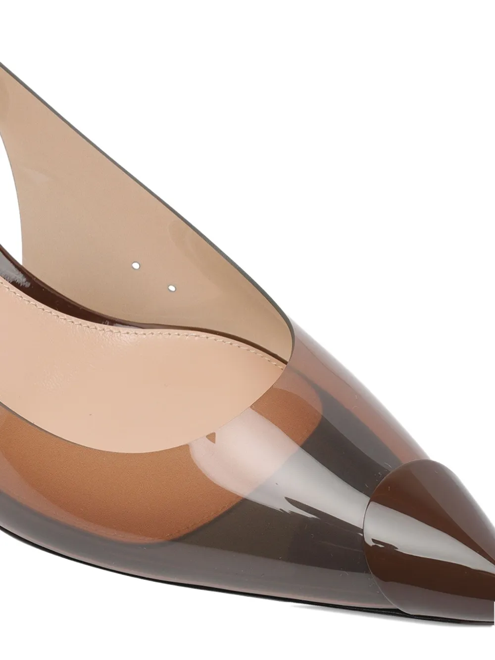 Gianvito Rossi slingback transparent-toe pumps Brown