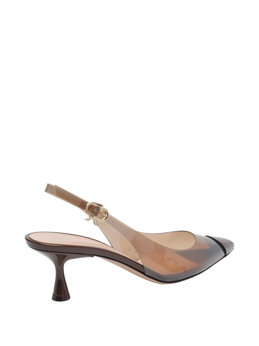 Gianvito Rossi slingback transparent-toe pumps Brown