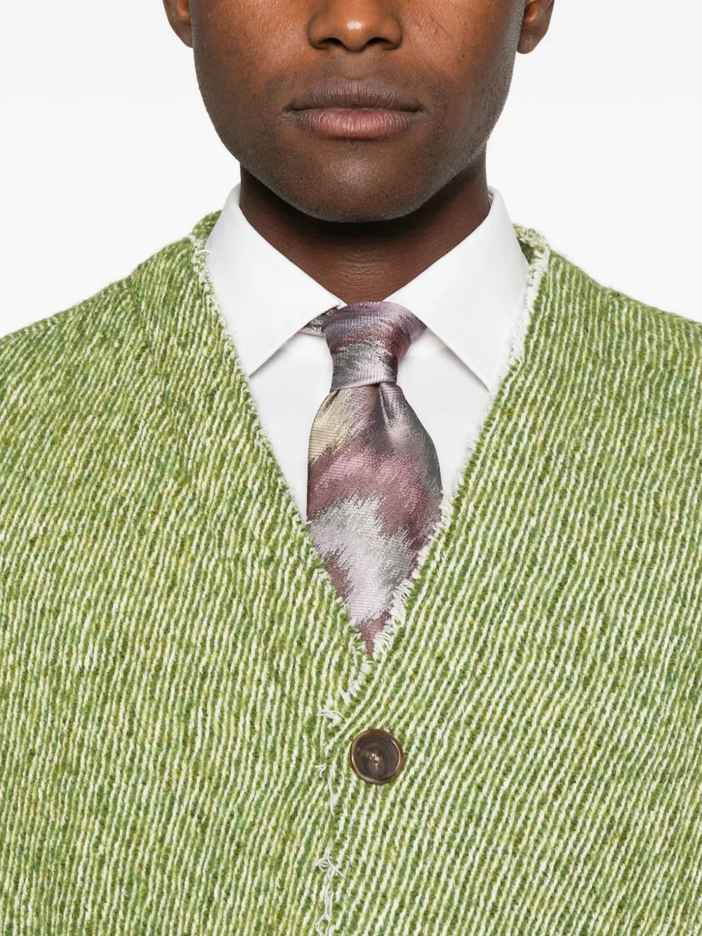 Séfr Buttoned Patch-pocket Cardigan In Green