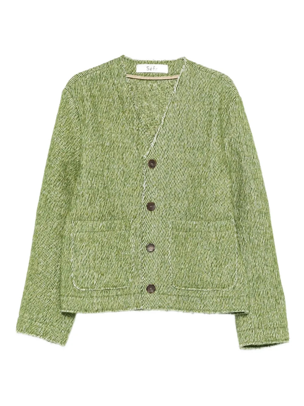 Séfr buttoned patch-pocket cardigan | Green | Image 1