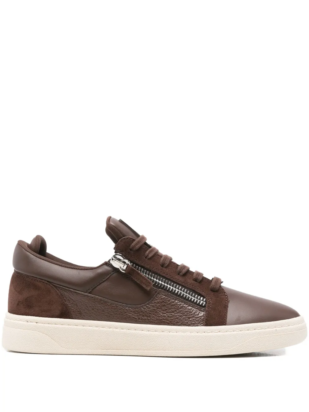 Giuseppe Zanotti Sneakers met ritsdetail Bruin