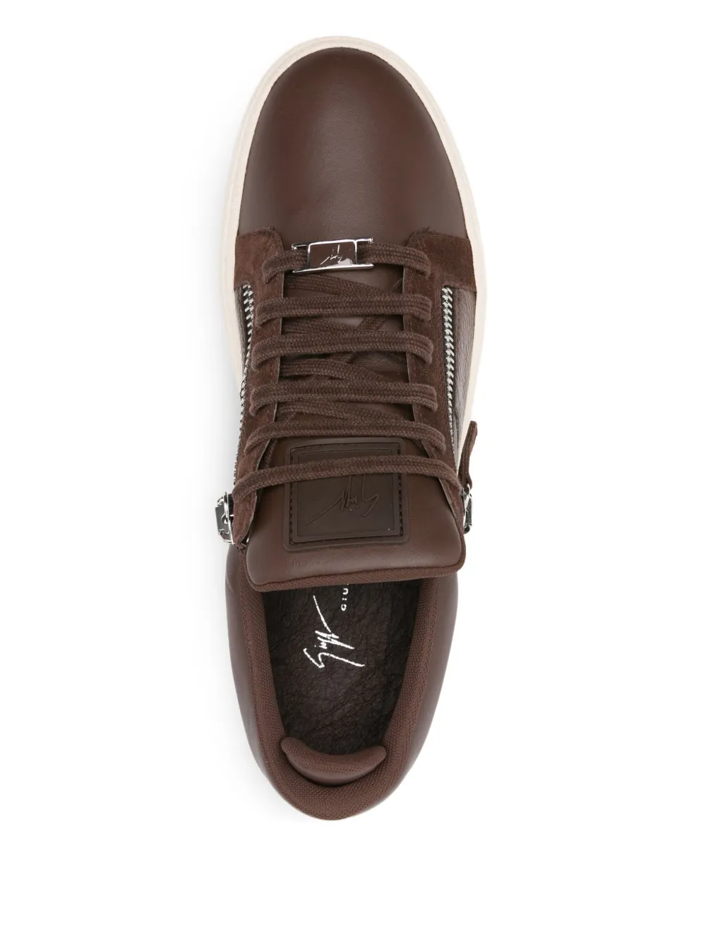 Giuseppe Zanotti Sneakers met ritsdetail Bruin