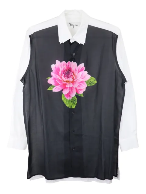Y's floral-print panelled shirt