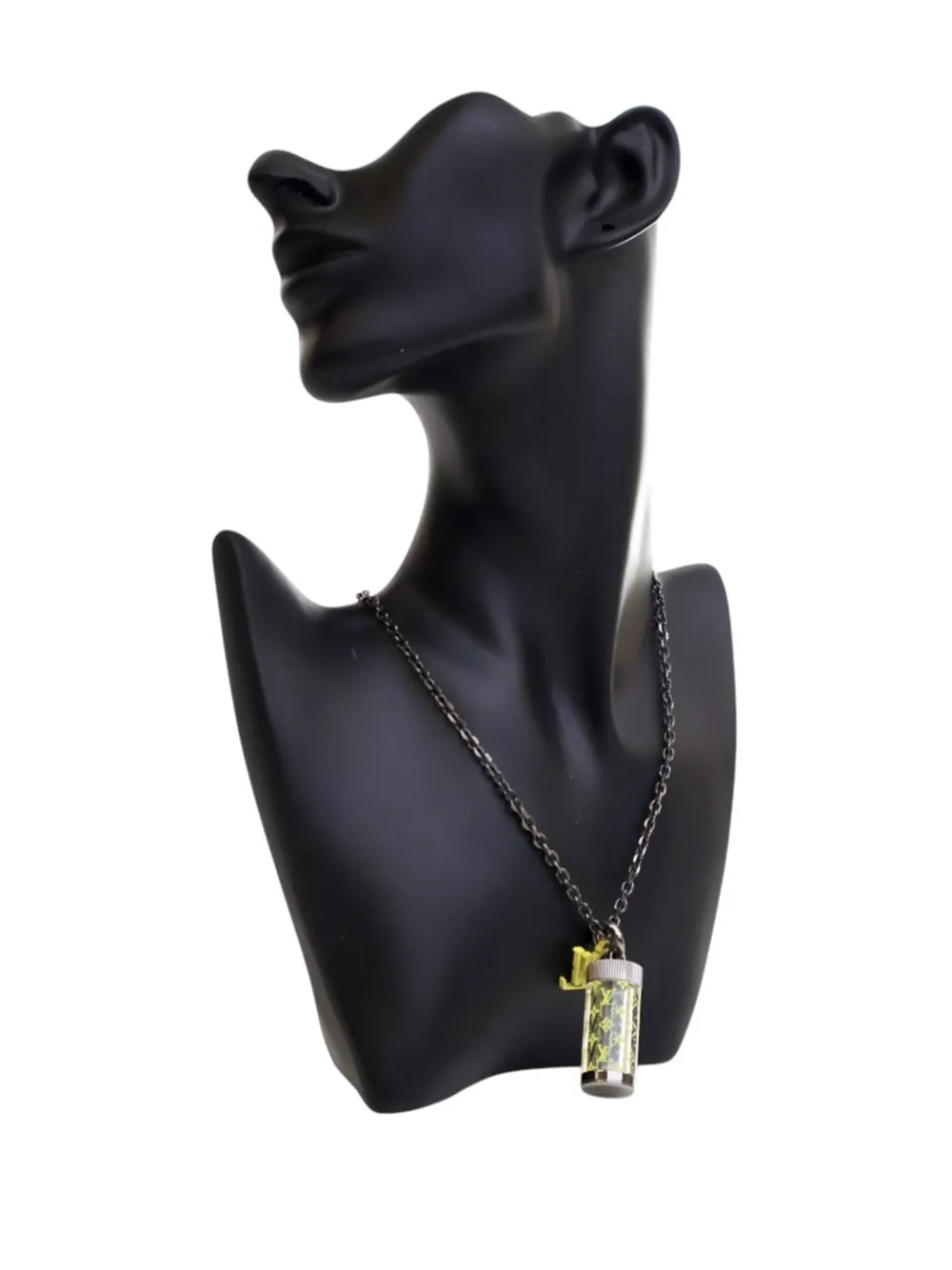 Louis Vuitton Pre-Owned 2021 Palladium Plated Monogram Message In A Bottle Pendant Necklace costume necklace | Image 2