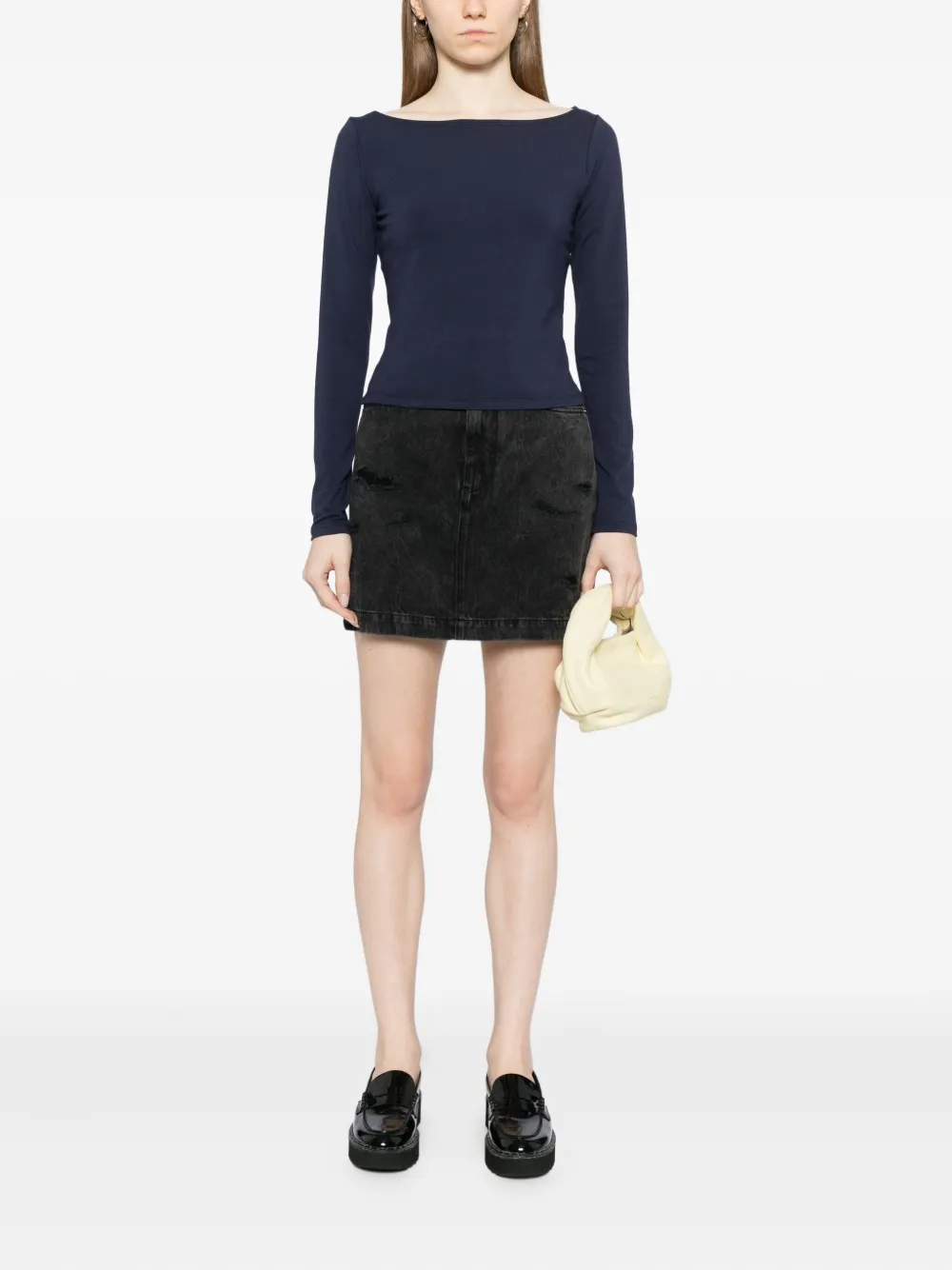 Reformation Wiley Knit Top In Blue