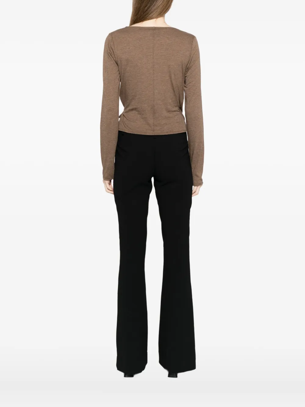 Reformation Perrin Knit Top In Brown