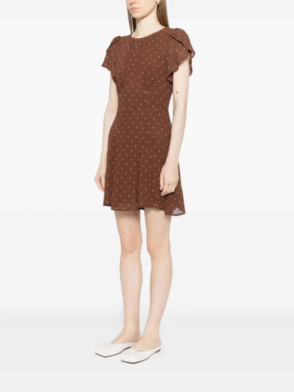 reformation brown mini dress Harriette Brown Gold Toe Strappy Sandals by Priceless main image 0