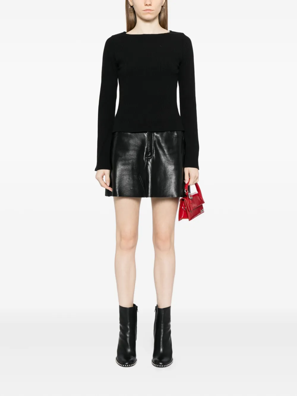 Reformation Miller Knit Top In Black